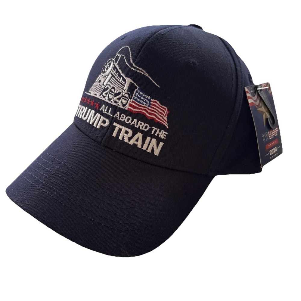 New Trump Keep America Great BLUE‎ HAT TRUMP TRAIN ALL ABOARD ADJUSTABLE OSFM